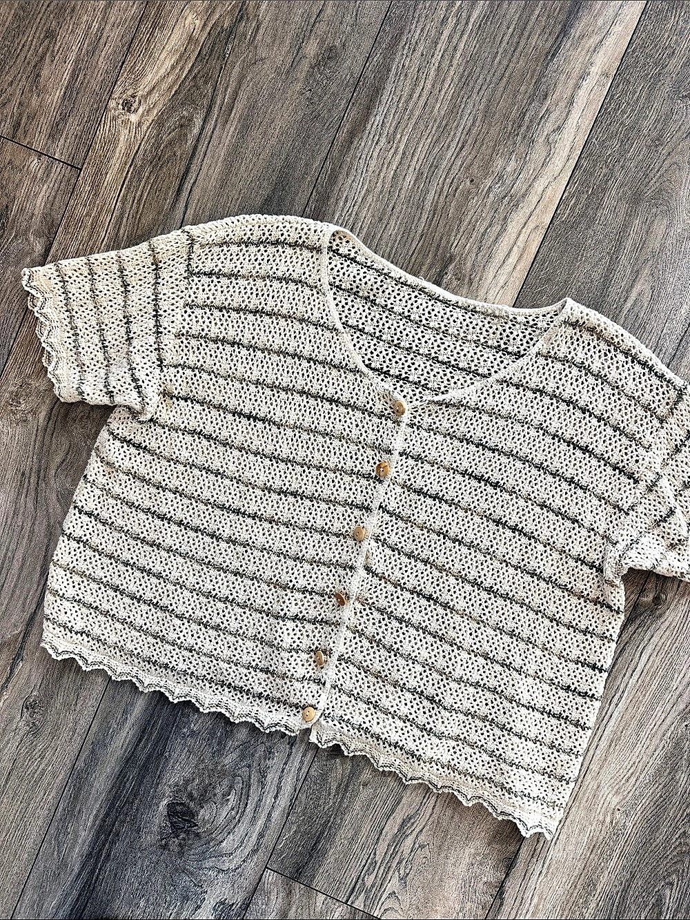Hand made Women's Striped Knit Cardigan
